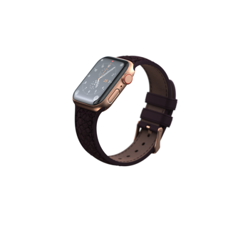 Njord Salmon Leather Strap for Apple Watch (40/41mm) - Aubergine