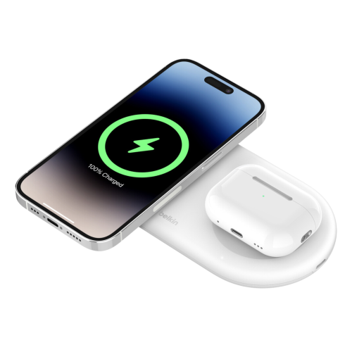 Belkin 2in1 Wireless Magnetic Charging Station with Qi2 - White