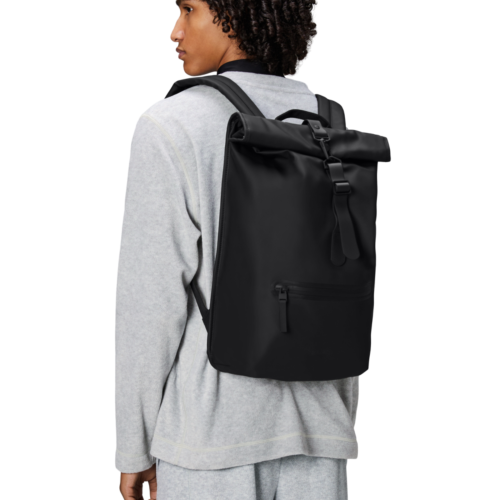 RAINS Rolltop Rucksack W3 - Black