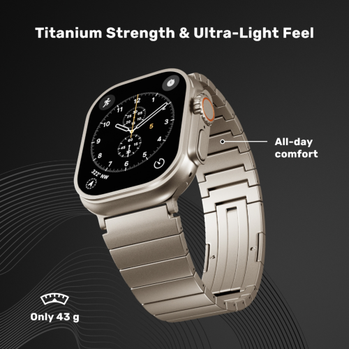 UNUM Titanium Band for Apple Watch (44-49 mm) - Natural Titanium