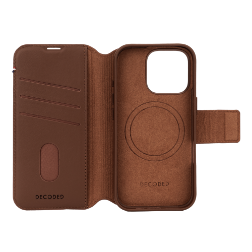 DECODED Leather Wallet Case for iPhone 16 Pro - Tan